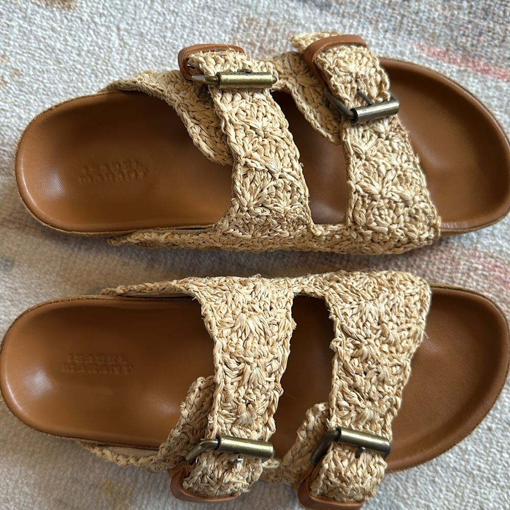 Isabel Marant Lennyo Woven Raffia Sandals *New in box - Picture 3 of 8